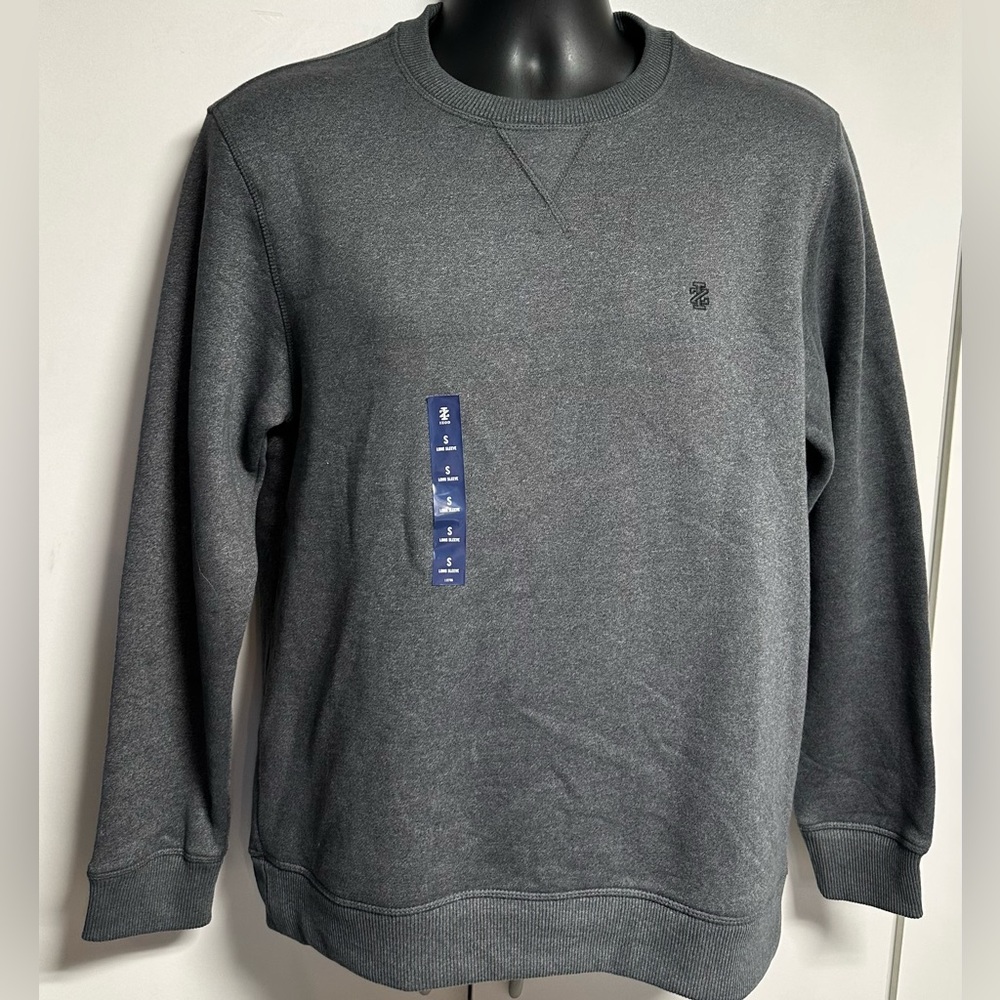IZOD Advantage Performance Stretch charcoal Grey Crew Sweatshirt NWT